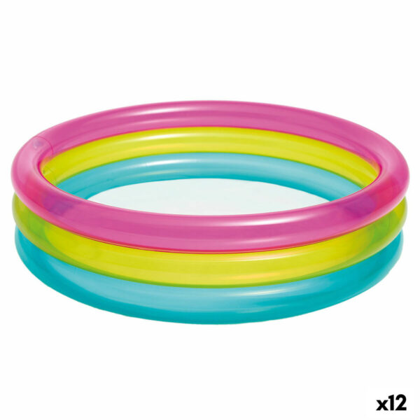 Aufblasbares Planschbecken für Kinder Intex Regenbogen Ringe 63 L 86 x 25 x 86 cm (12 Stück)