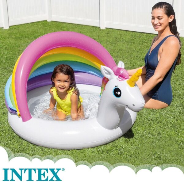 Aufblasbares Planschbecken für Kinder Intex Einhorn Markise 45 L 102 x 69 x 127 cm (6 Stück) – Bild 3