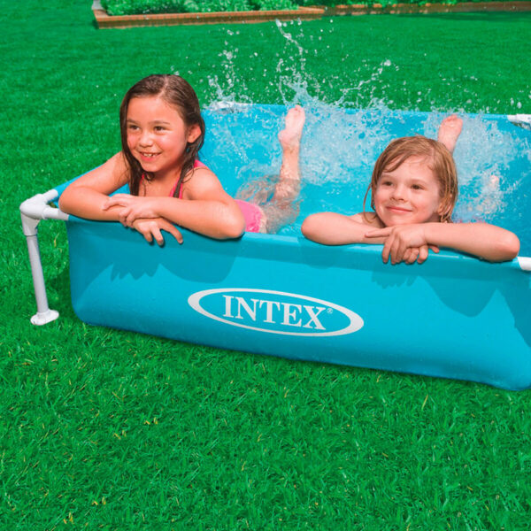 Kinderbecken Intex Mini Frame Blau karriert 342 L 122 x 30 x 122 cm (3 Stück) – Bild 3
