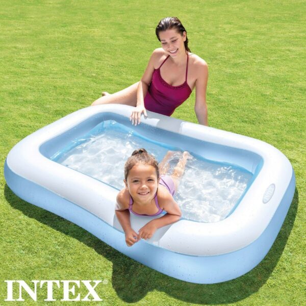 Aufblasbares Planschbecken für Kinder Intex rechteckig Blau Weiß 90 L 166 x 25 x 100 cm (6 Stück) – Bild 3