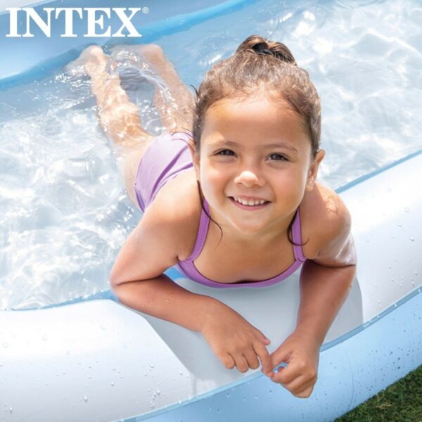 Aufblasbares Planschbecken für Kinder Intex rechteckig Blau Weiß 90 L 166 x 25 x 100 cm (6 Stück) – Bild 4