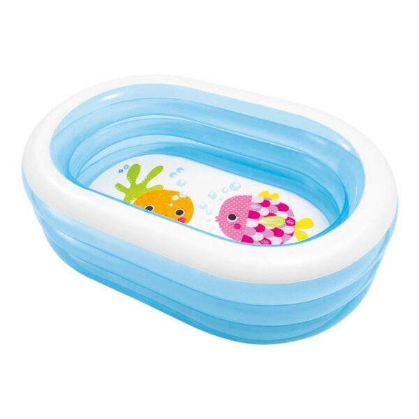 Aufblasbares Planschbecken für Kinder Intex Oval Blau Weiß 230 L 163 x 46 x 107 cm (6 Stück) – Bild 2