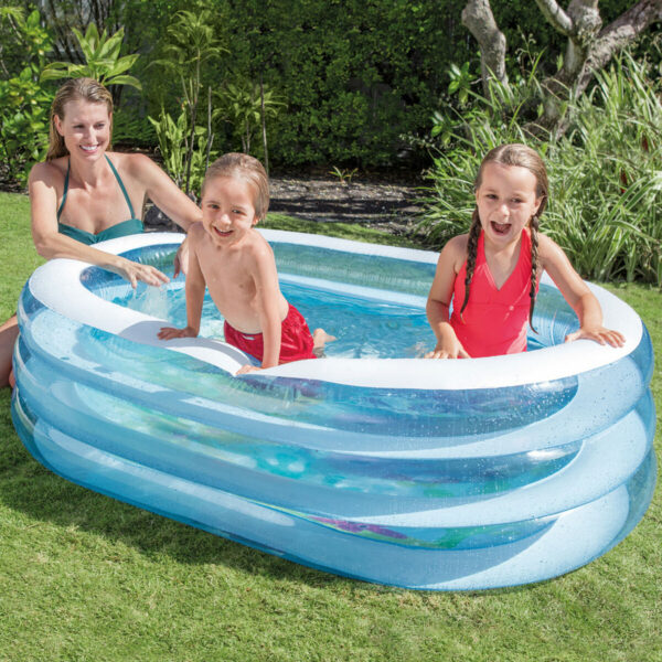 Aufblasbares Planschbecken für Kinder Intex Oval Blau Weiß 230 L 163 x 46 x 107 cm (6 Stück) – Bild 3
