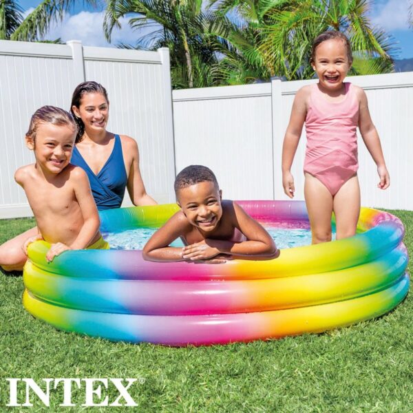 Aufblasbares Planschbecken für Kinder Intex Bunt Ringe 330 L 147 x 33 x 147 cm (6 Stück) – Bild 4