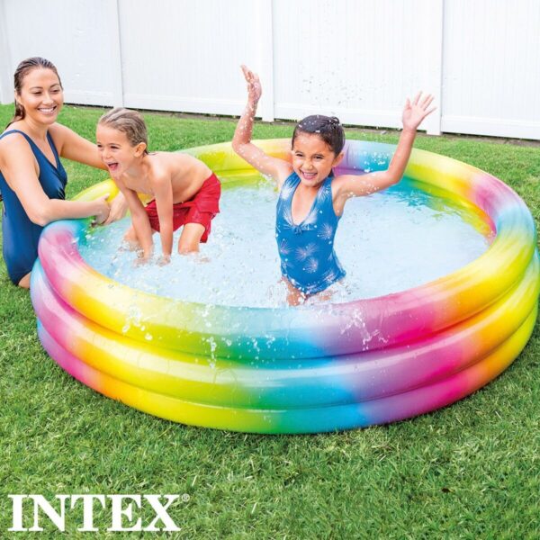 Aufblasbares Planschbecken für Kinder Intex Bunt Ringe 581 L 168 x 38 x 168 cm (6 Stück) – Bild 3