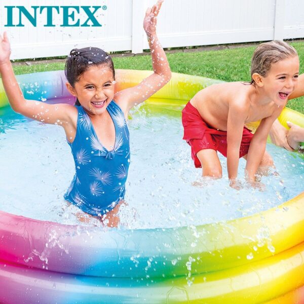 Aufblasbares Planschbecken für Kinder Intex Bunt Ringe 581 L 168 x 38 x 168 cm (6 Stück) – Bild 4