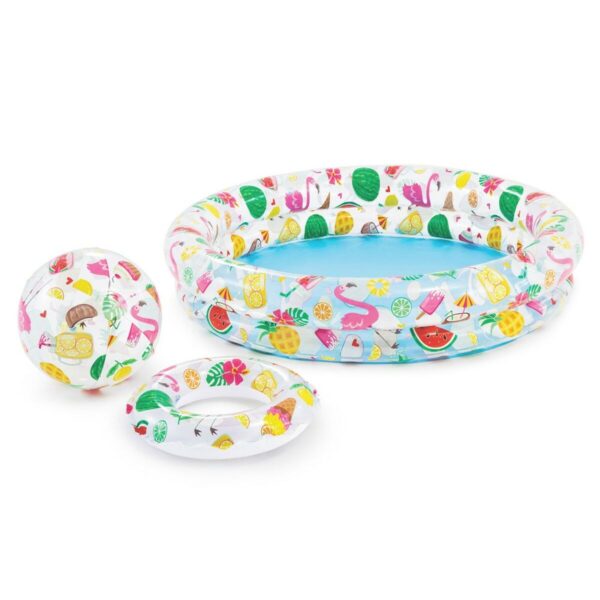 Aufblasbares Planschbecken für Kinder Intex Tropical Ringe 150 l 122 x 25 cm (12 Stück) – Bild 3