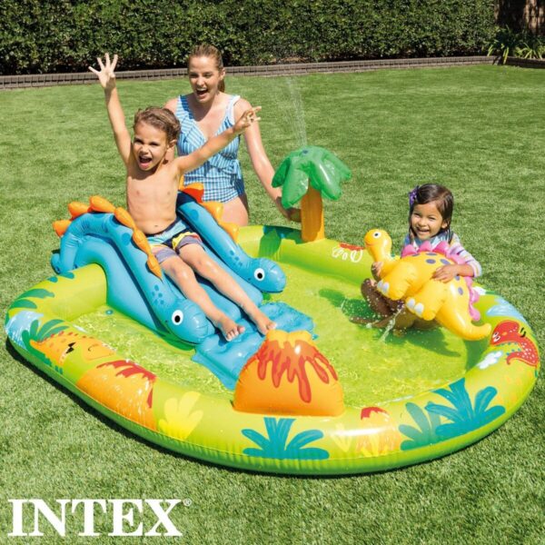Aufblasbares Planschbecken für Kinder Intex Spielplatz Dinosaurier 191 x 58 x 152 cm (3 Stück) – Bild 3