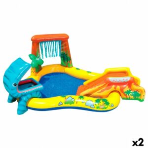 Aufblasbares Planschbecken für Kinder Intex Spielplatz Dinosaurier 272 L 249 x 109 x 191 cm (2 Stück)