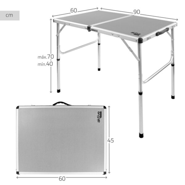 Table Klapptisch Aktive Camping Grau 90 x 70 x 60 cm (2 Stück) – Bild 5