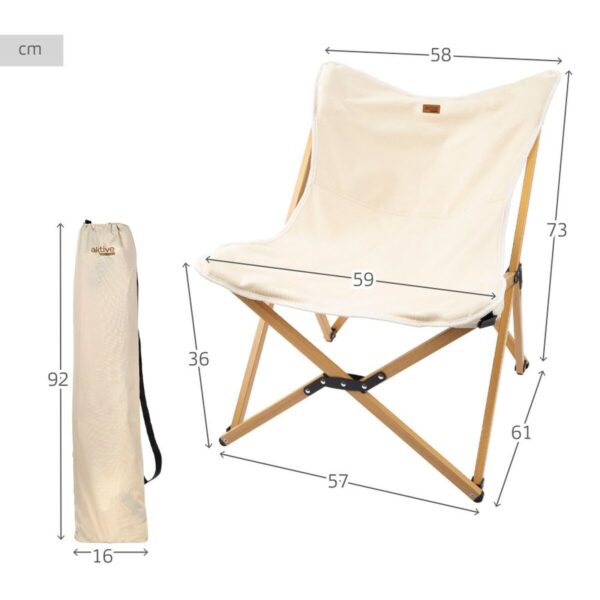 Camping Klappstuhl Aktive Erde 58 x 73 x 61 cm (2 Stück) – Bild 5