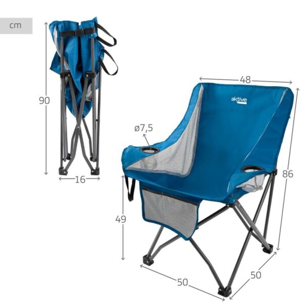 Camping Klappstuhl Aktive Blau 48 x 86 x 50 cm (2 Stück) – Bild 5