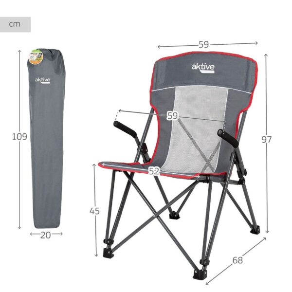 Camping Klappstuhl Aktive Grau 59 x 97 x 68 cm (2 Stück) – Bild 5