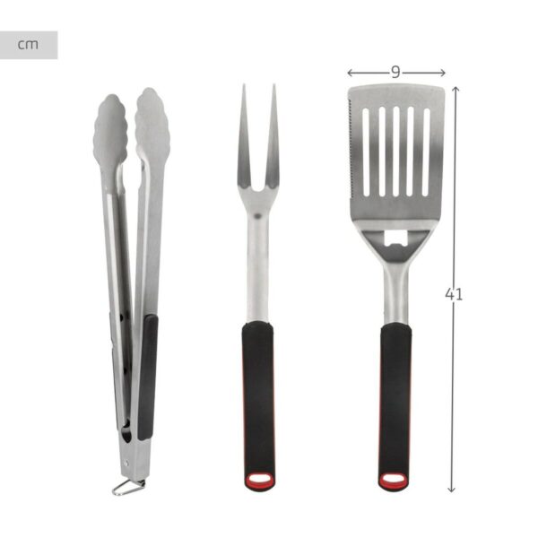 Grillwerkzeug-Set Aktive 3 Stücke Grill Edelstahl 9 x 41 x 5 cm (4 Stück) – Bild 5