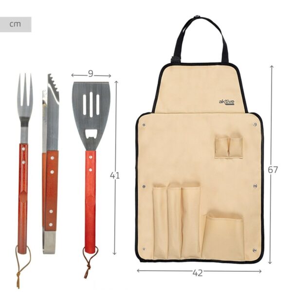 Grillwerkzeug-Set Aktive 7 Stücke Grill Edelstahl 42 x 67 x 3 cm (4 Stück) – Bild 5