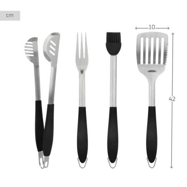 Grillwerkzeug-Set Aktive 4 Stücke Grill Edelstahl 10 x 42 x 4 cm (4 Stück) – Bild 5