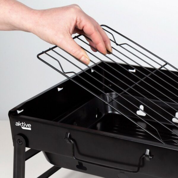 Grill Tragbarer Aktive rechteckig Schwarz Stahl 40 x 20 x 28 cm – Bild 6