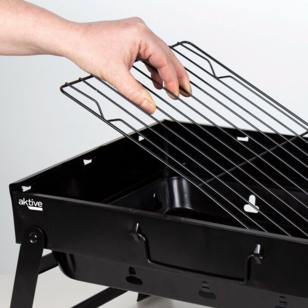 Grill Tragbarer Aktive rechteckig Schwarz 50 x 23 x 30 cm (2 Stück) – Bild 6