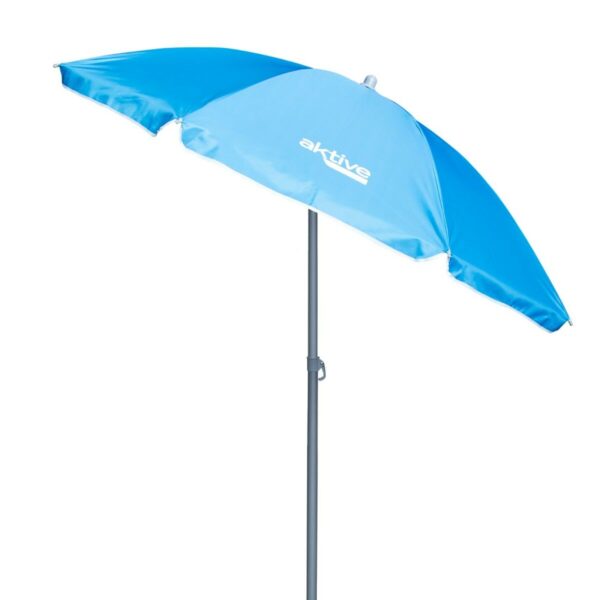 Solskærm Aktive UV50 Ø 180 cm Blau Polyester Aluminium 180 x 187,5 x 180 cm (12 Stück) – Bild 2