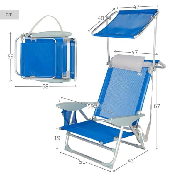 Strandstuhl Aktive Blau 47 x 67 x 43 cm (2 Stück) – Bild 5