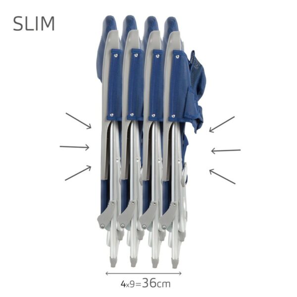 Strandstuhl Aktive Slim Biegsam Marineblau 47 x 87 x 58 cm (2 Stück) – Bild 4