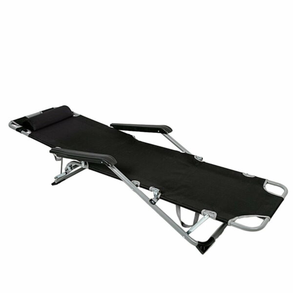 Liegestuhl Aktive Schwarz 177 x 34 x 47 cm – Bild 2