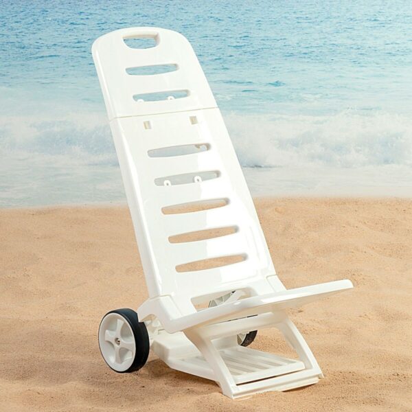Strandstuhl Aktive Weiß Räder 40 x 84 x 44 cm (2 Stück) – Bild 3
