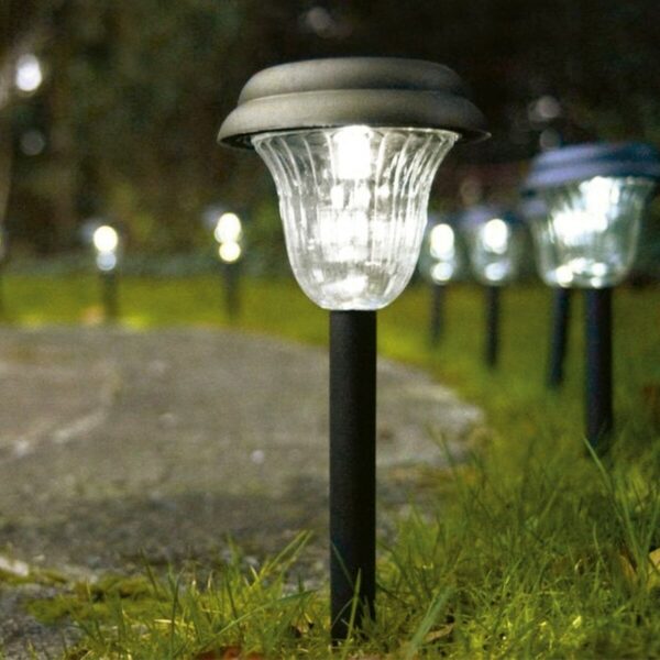 Solar-Gartenpfahl-Set Aktive 6 Stücke Edelstahl Kunststoff 10 x 38 x 10 cm (4 Stück) – Bild 3