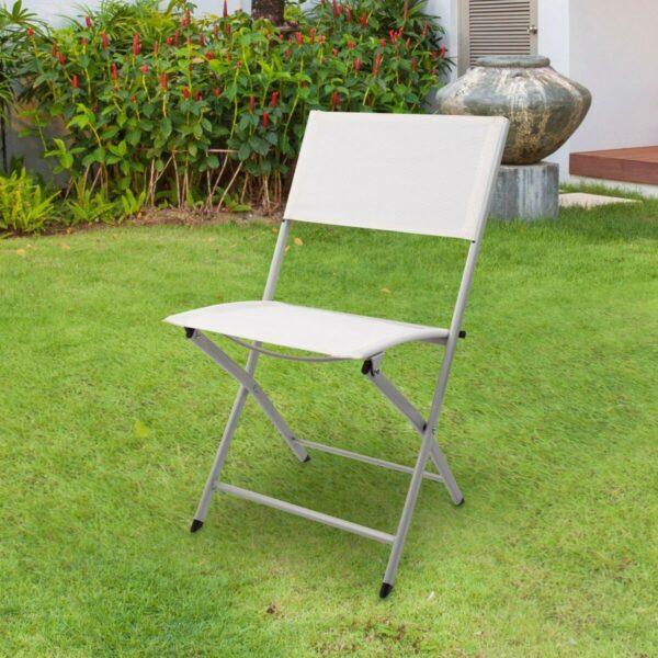Gepolsterte Campingstuhl Aktive Weiß 46 x 81 x 55 cm (4 Stück) – Bild 3