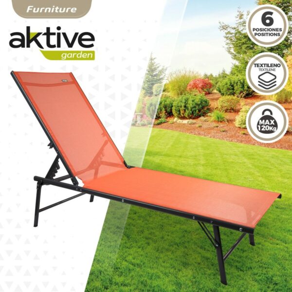 Liegestuhl Aktive Orange 180 x 35 x 49 cm (2 Stück) – Bild 3