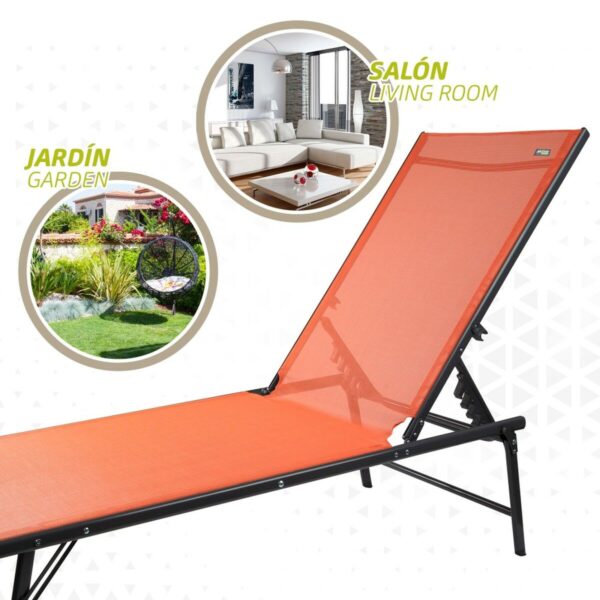 Liegestuhl Aktive Orange 180 x 35 x 49 cm (2 Stück) – Bild 6