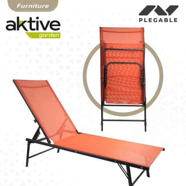 Liegestuhl Aktive Orange 180 x 35 x 49 cm (2 Stück) – Bild 7