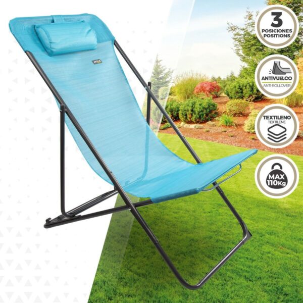 Liegestuhl Aktive Blau 53 x 87 x 78 cm (4 Stück) – Bild 3