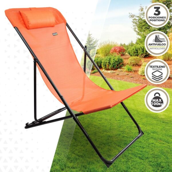 Liegestuhl Aktive Orange 53 x 87 x 78 cm (4 Stück) – Bild 3