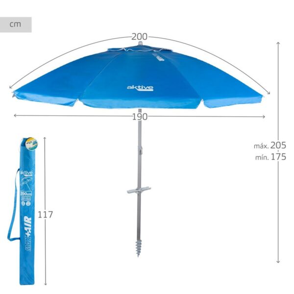 Solskærm Aktive Blau Polyester Aluminium 200 x 205 x 200 cm (6 Stück) – Bild 5