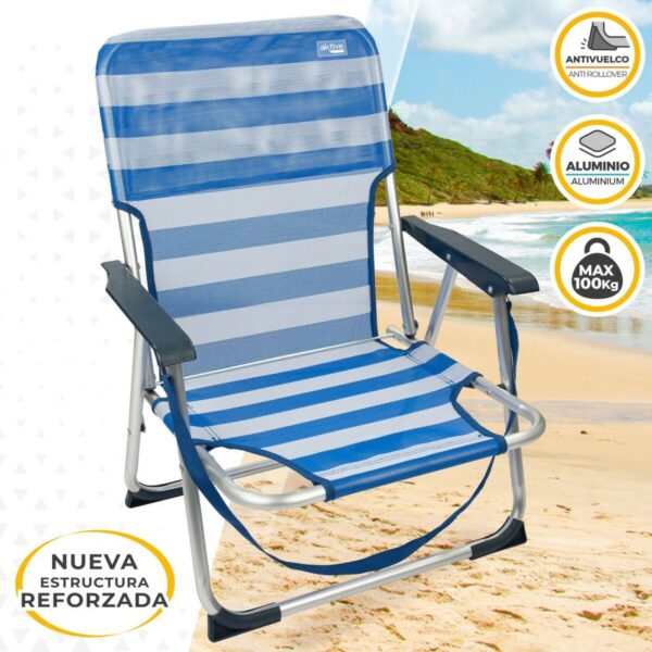 Strandstuhl Aktive Biegsam Blau 44 x 72 x 35 cm (4 Stück) – Bild 3