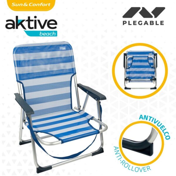 Strandstuhl Aktive Biegsam Blau 44 x 72 x 35 cm (4 Stück) – Bild 4