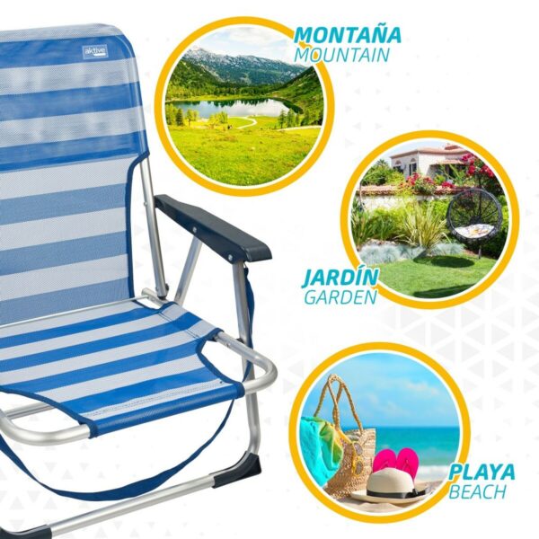 Strandstuhl Aktive Biegsam Blau 44 x 72 x 35 cm (4 Stück) – Bild 6