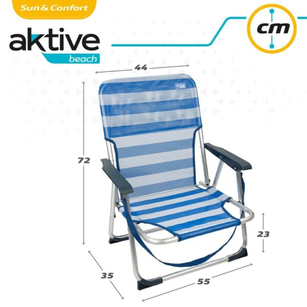 Strandstuhl Aktive Biegsam Blau 44 x 72 x 35 cm (4 Stück) – Bild 7