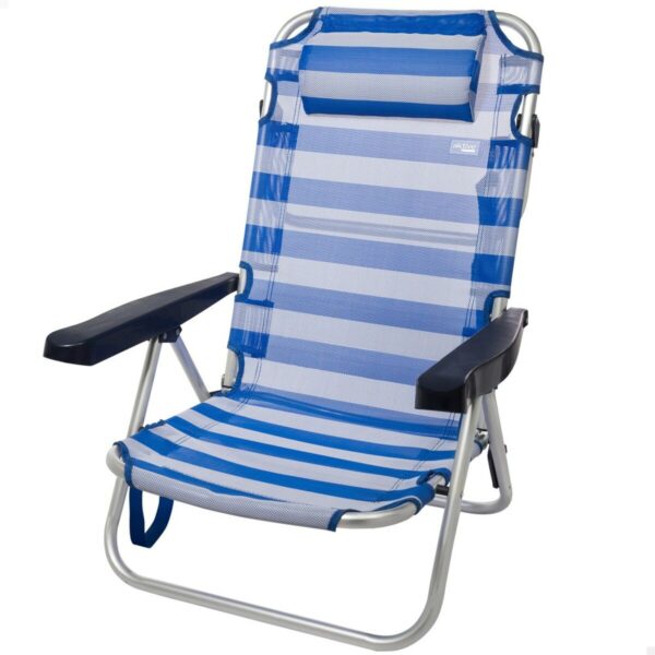 Strandstuhl Aktive Biegsam Kissen Weiß Blau 48 x 84 x 46 cm (2 Stück) – Bild 2