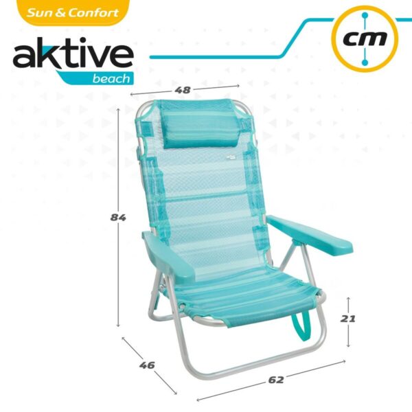 Strandstuhl Aktive Biegsam türkis 48 x 84 x 46 cm (2 Stück) – Bild 7