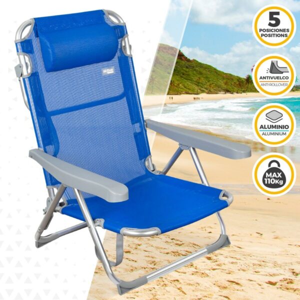 Strandstuhl Aktive Biegsam Blau 48 x 90 x 60 cm (2 Stück) – Bild 3