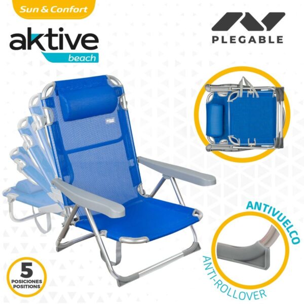 Strandstuhl Aktive Biegsam Blau 48 x 90 x 60 cm (2 Stück) – Bild 4