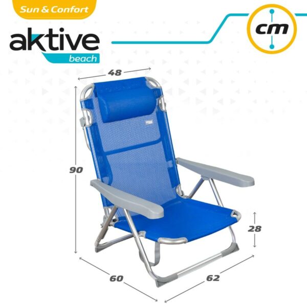 Strandstuhl Aktive Biegsam Blau 48 x 90 x 60 cm (2 Stück) – Bild 7