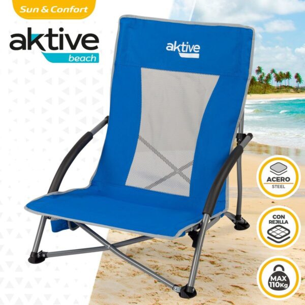 Strandstuhl Aktive Blau 50 x 67 x 51 cm (4 Stück) – Bild 3