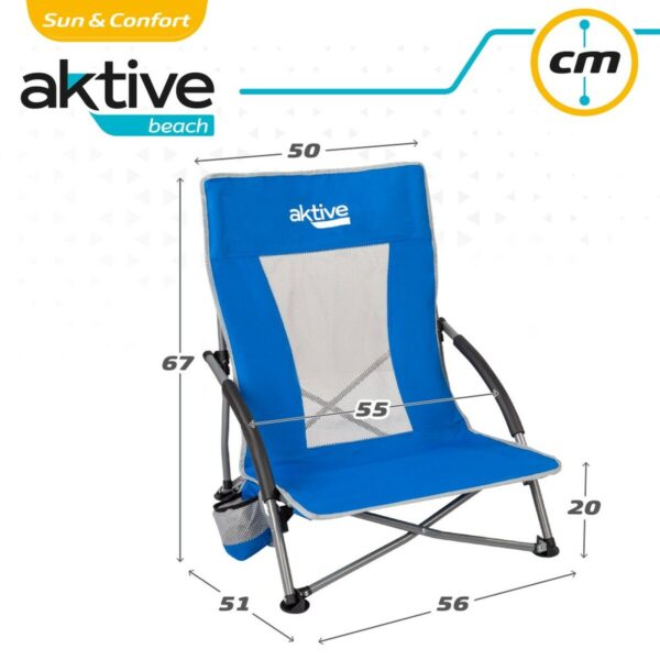 Strandstuhl Aktive Blau 50 x 67 x 51 cm (4 Stück) – Bild 7