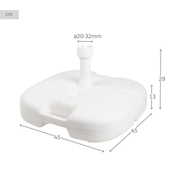 Fuß für Sonnenschirm Aktive Weiß Ø 32 mm Ø 20 mm 45 x 29 x 45 cm (5 Stück) – Bild 5