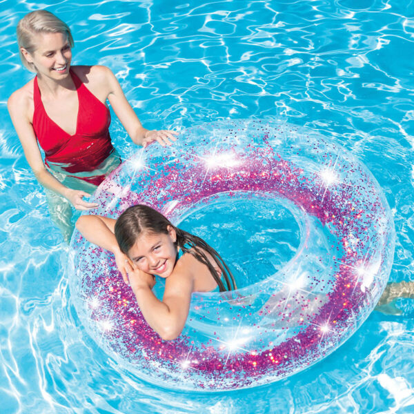 Aufblasbarer Donut-Schwimmhilfe Intex Durchsichtig Glitzernd Ø 119 cm (6 Stück) – Bild 4