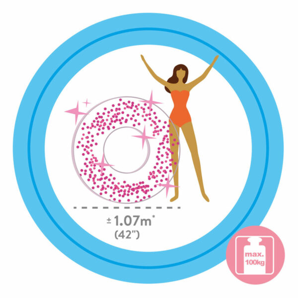 Aufblasbarer Donut-Schwimmhilfe Intex Durchsichtig Glitzernd Ø 119 cm (6 Stück) – Bild 5