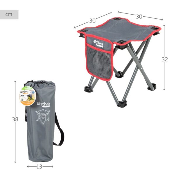 Hocker Aktive Biegsam Camping Grau 30 x 32 x 30 cm (4 Stück) – Bild 5